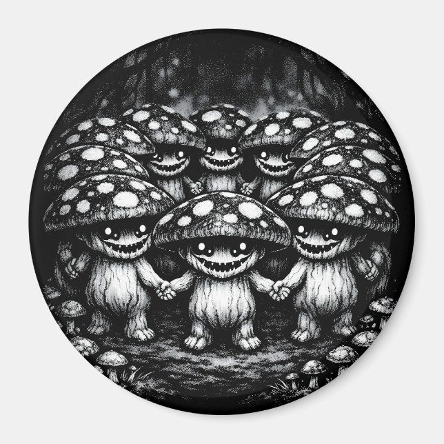 Aimant Peuple Champignon •  Créatures de la forêt par Bur (Devant)