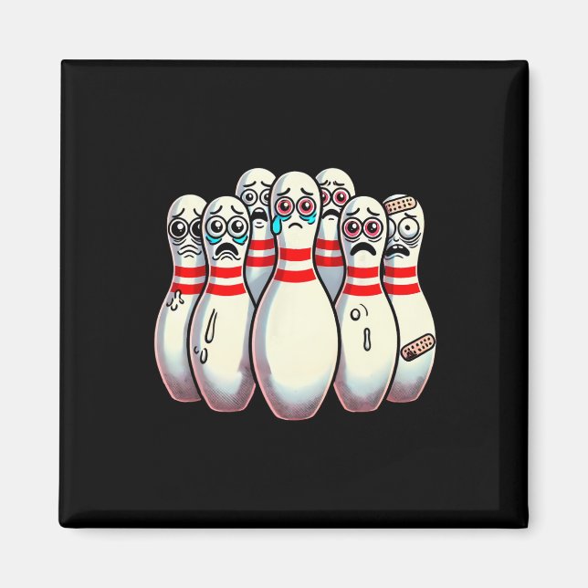 Aimant Peur Bowling Pins Cartoon Fun Bowler Humorisme (Devant)