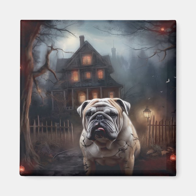 Aimant Peur d'Halloween Bulldog (Devant)