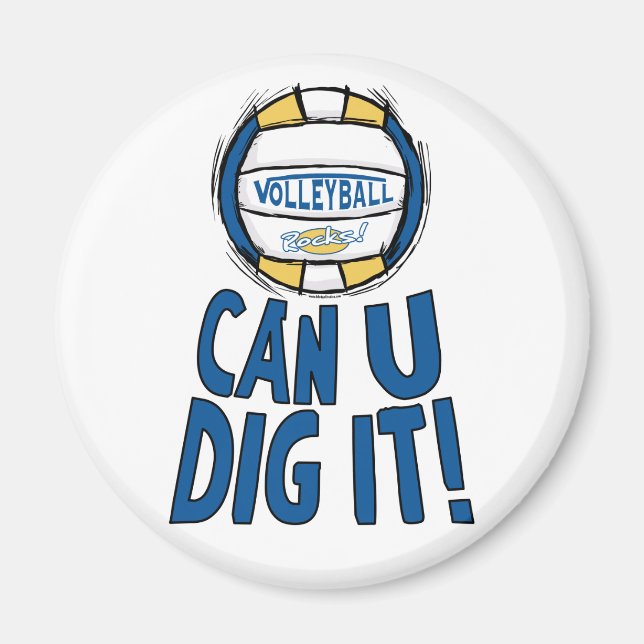 Aimant Peut-On Le Creuser Volleyball Blue Gold (Devant)