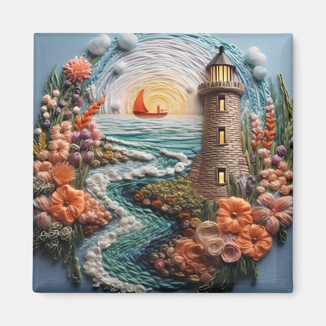 Aimant Phare 3D et baie (Devant)