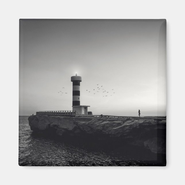 Aimant Phare au coucher du soleil (Devant)