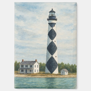 Aimant Phare de Cape Lookout à l'aquarelle
