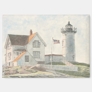 Aimant Phare de Cape Neddick Aquarelle