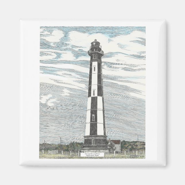 Aimant Phare de New Cape Henry (Devant)