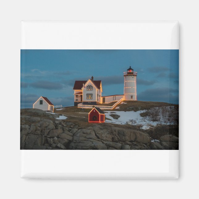 Aimant Phare de Nubble à Noël (Devant)