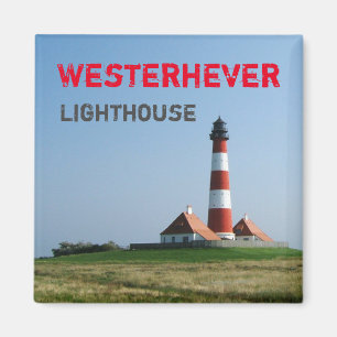 Aimant Phare de Westerhever, mer de Wadden, Allemagne