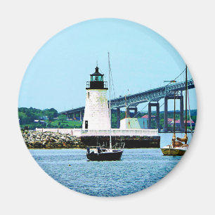 Aimant Phare, pont et bateaux, Newport, RI