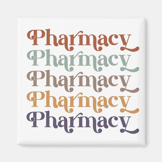 Aimant Pharmacie Rétro Pharmacy Pharmacy Cadeau étudiant (Devant)