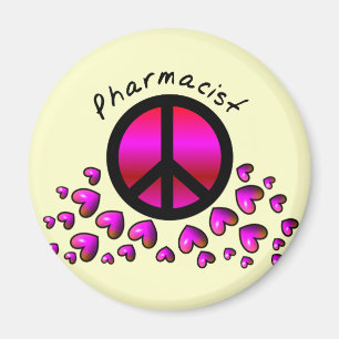 Aimant Pharmacien Peace & Hearts Design Cadeaux
