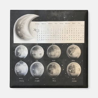 Aimant Phases Lunaires Classiques - Calendrier Céleste Ré