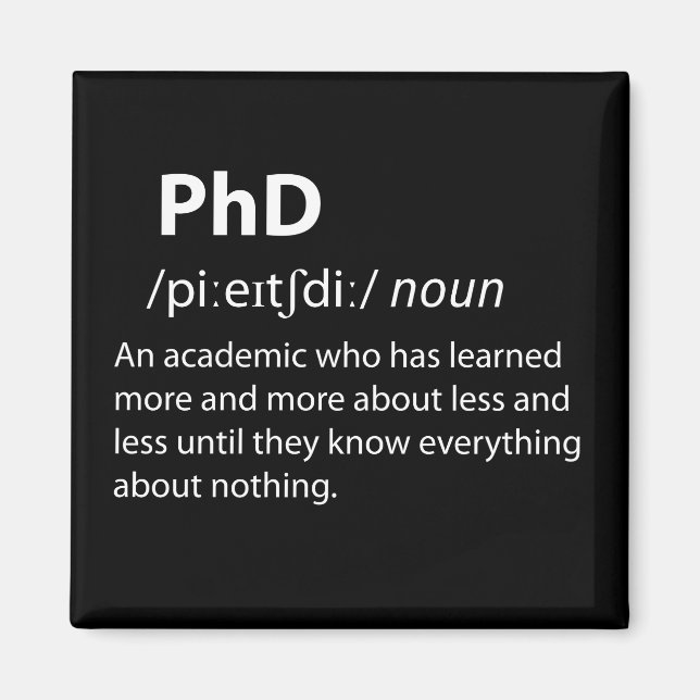 Aimant PhD Drôle Dictionnaire Définition (Devant)