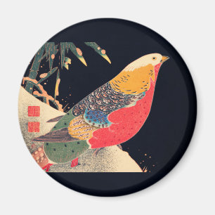 Aimant Phéasant d'or dans la neige par Ito Jakuchu