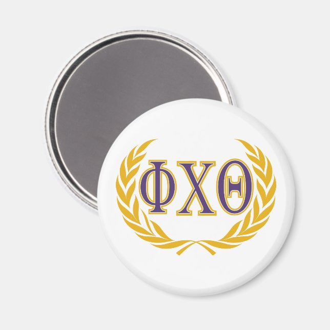 Aimant Phi Chi Theta | Grecques avec Couronne (Recto/Verso)