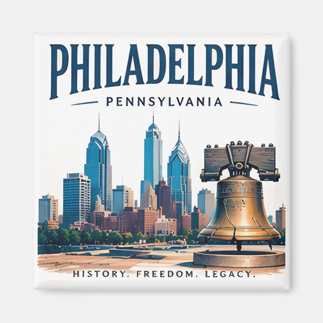 Aimant Philadelphie Historique Skyline (Devant)