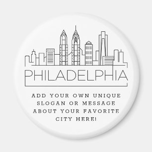 Aimant Philadelphie   Message de ville personnalisé ou Sl