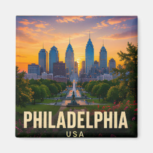 Aimant Philadelphie Pennsylvanie Ville Américaine Histori