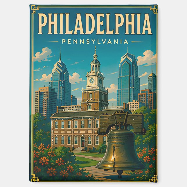 Aimant Philadelphie Pennsylvanie Voyage Souvenir (Recto)