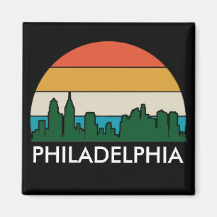 Aimant Philadelphie Vintage City Sunset