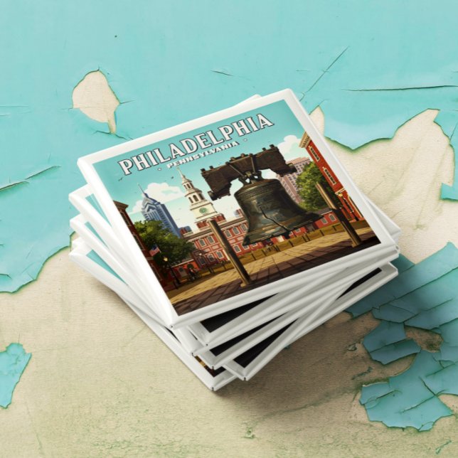 Aimant Philadelphie vintage Pennsylvanie (Créateur téléchargé)