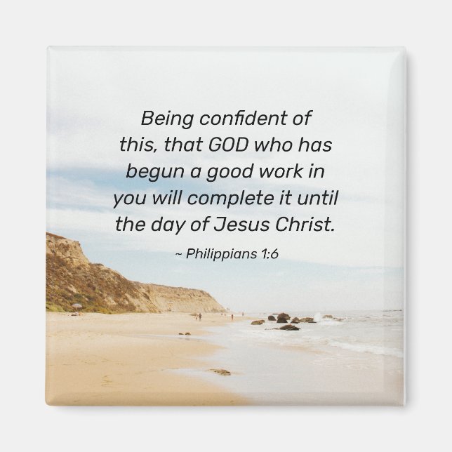 Aimant Philippiens 1:6 DIEU qui a commencé un bon travail (Devant)