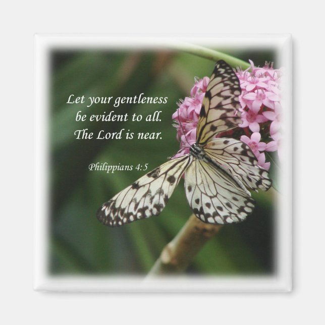 Aimant Philippiens 4:5 Fleurs papillons (Devant)