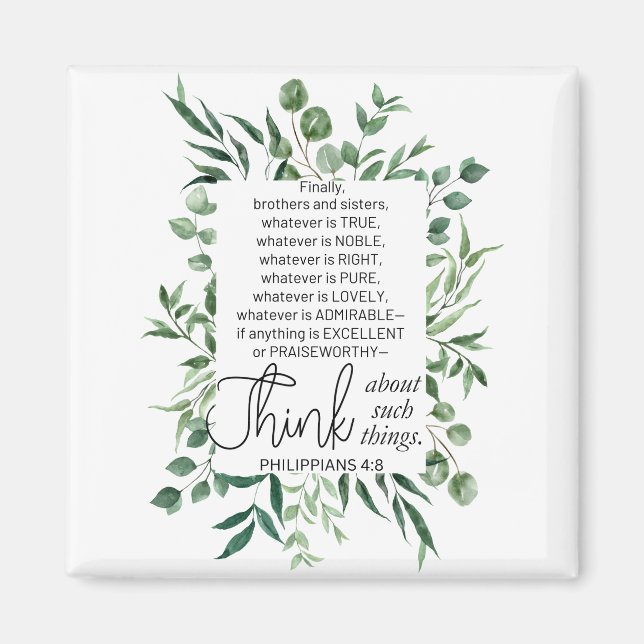 Aimant Philippiens 4:8 Quoi qu'il en soit Noble Eucalyptu (Devant)