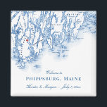 Aimant Phippsburg Maine Map Mariage élégant Favoriser<br><div class="desc">Commande rapide et facile ! Ces magnets de carte Phippsburg dans le Maine sont parfaits pour accueillir vos invités hors de la ville au 1774 Inn avec des cadeaux de bienvenue. Ou vous pouvez customiser des magnets Maine individuels pour votre mariage. Déplacez le coeur en cliquant sur "Editer à l'aide...</div>