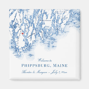 Aimant Phippsburg Maine Map Mariage élégant Favoriser