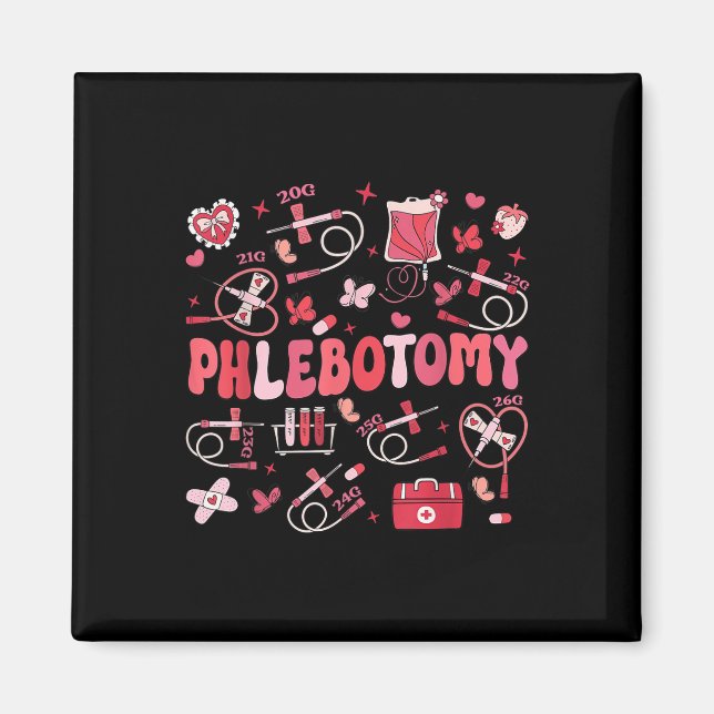 Aimant Phlebotomiste Coeur Phlebotomie Infirmière Tech Ca (Devant)