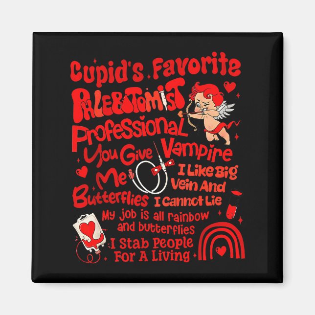 Aimant Phlébotomiste préféré de Cupidon Saint-Valentin Ph (Devant)