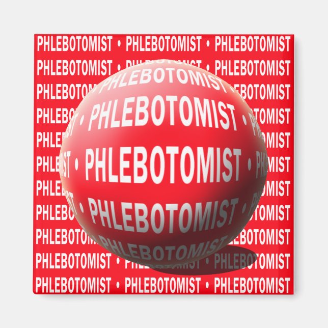 AIMANT PHLÉBOTOMISTE SPHÈRE GOUTTE SANGUINE (Devant)