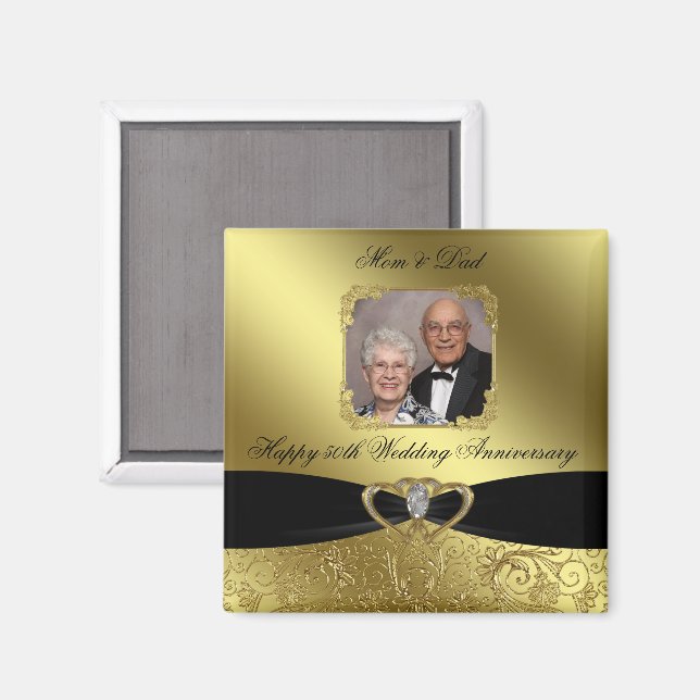 Aimant Photo Anniversaire de Mariage de Diamant (Recto/Verso)