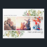 Aimant photo Botanique d'hiver de l'or<br><div class="desc">Noël est un moment si spécial de l'année ! Et quelle meilleure façon de célébrer qu'avec un magnifique Wiscis Gold Winter Greenery Botanical Photo Holiday Card Magnet! Cette carte étonnante présente trois de vos photos préférées, joliment décorées avec des motifs festifs d'hiver rouge et vert. C'est la façon parfaite de...</div>