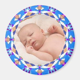 Aimant Photo Cadeau Bleu Bébé Garçon Grand-parent