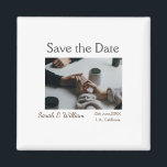 Aimant Photo classique blanc élégant typographie mariage<br><div class="desc">conception</div>