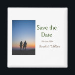 Aimant Photo classique blanc élégant typographie mariage<br><div class="desc">conception</div>