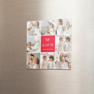 Aimant Photo collage Maman Red We Love You Best Mother Ve