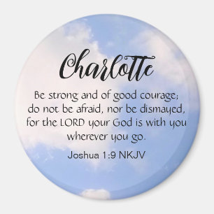 Aimant Photo de Blue Sky Be Not Afraid Bible Verse Nom