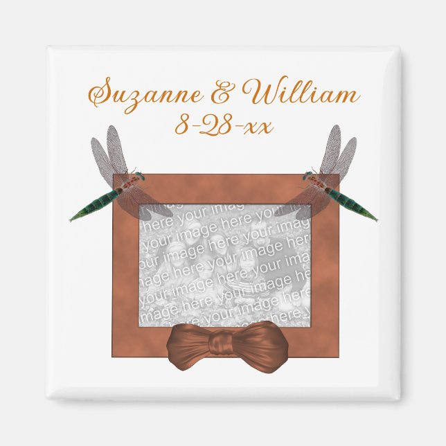 Aimant Photo de cadeau de mariage libellules  (Devant)