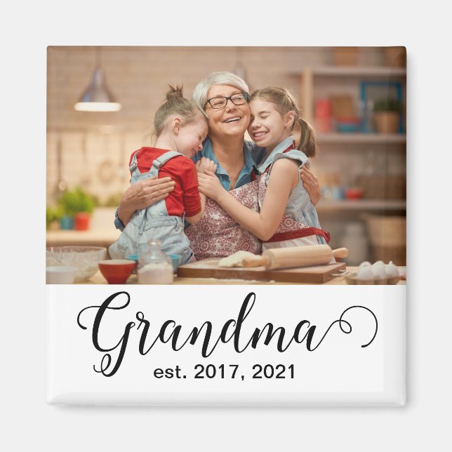 Aimant Photo de cadeau de script établi de grand-mère (Devant)