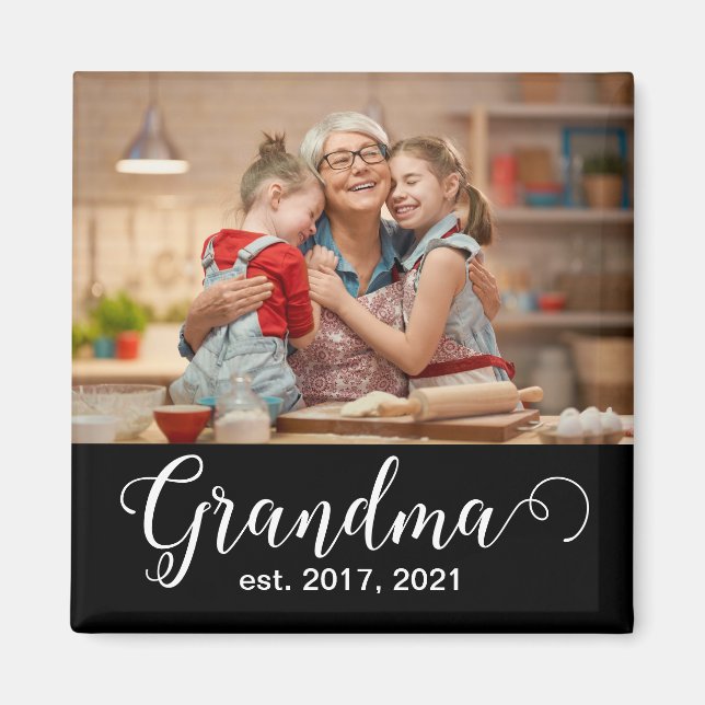 Aimant Photo de cadeau de script établi de grand-mère (Devant)