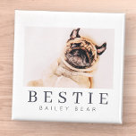 Aimant Photo de Chic Pet Bestie BFF<br><div class="desc">Design is composed of fun and playful typographiy with sans serif and serif font. Add a custom photo.</div>