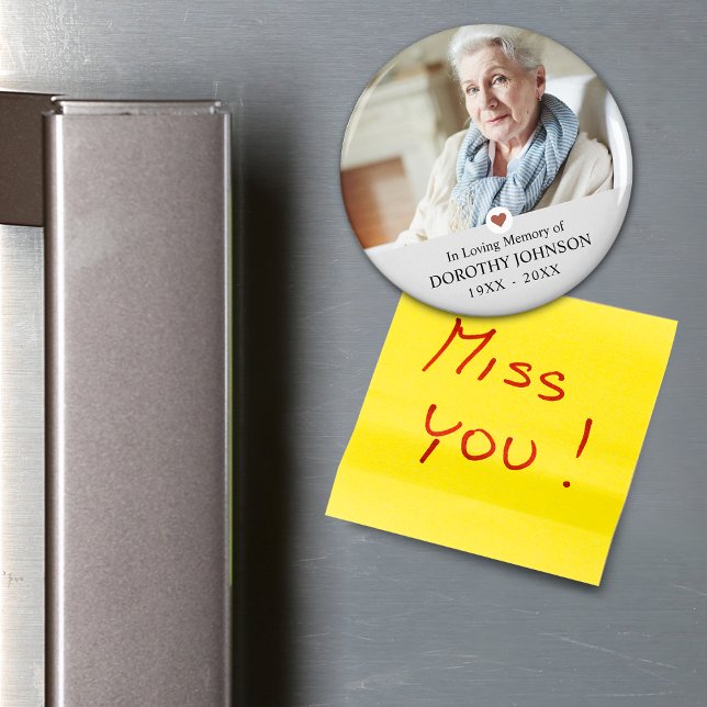 Aimant Photo de cœur en souvenir affectueux (Sympathy Forever in our Hearts Photo Magnet)