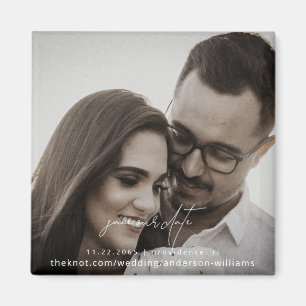 Aimant Photo de couple contemporain Enregistrez notre dat