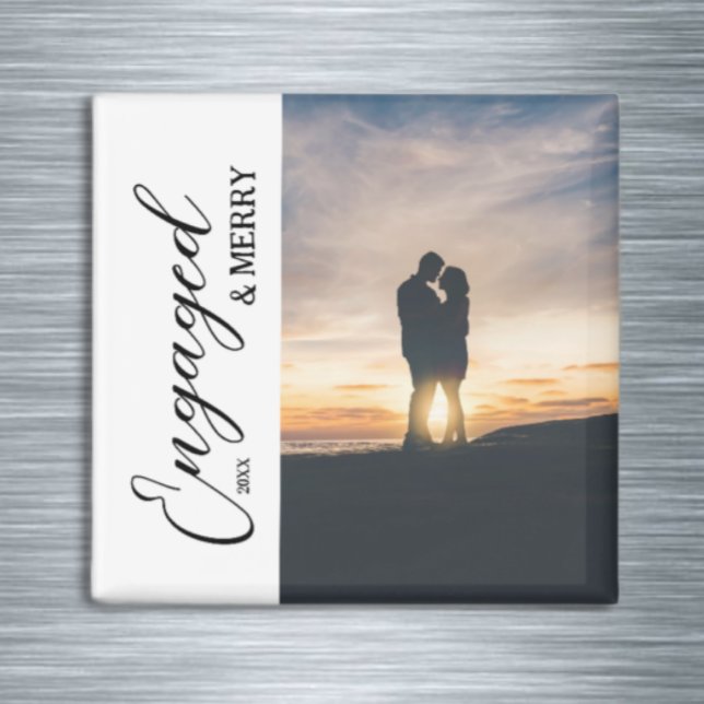 Aimant Photo de couple fiancé et joyeux (Créateur téléchargé)
