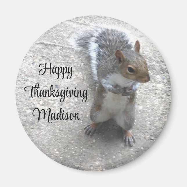 Aimant Photo de Cute Little Squirrel avec Queue Fluffy (Devant)