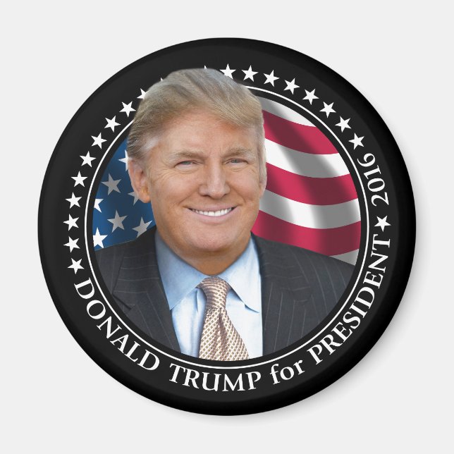 Aimant Photo de Donald Trump - Président 2016 (Devant)