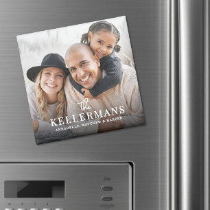 Aimant Photo de famille personnalisée avec nom