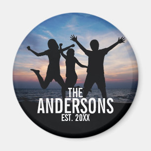 Aimant Photo de famille personnalisée avec nom de famille